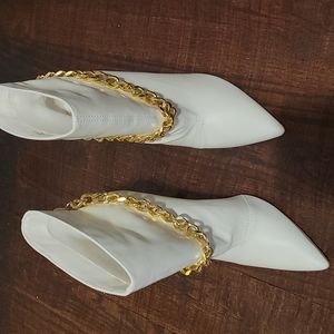 7.5 White Booties Heels